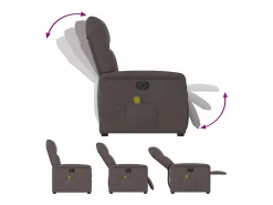 Poltrona reclinável massagens elétrica | Poltrona Confortável tecido -escuro SHL959541^ Poltrona