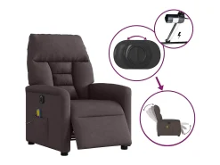 Poltrona reclinável massagens elétrica | Poltrona Confortável tecido -escuro SHL959541^ Poltrona