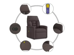 Poltrona reclinável massagens elétrica | Poltrona Confortável tecido -escuro SHL959541^ Poltrona
