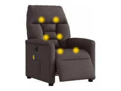 Poltrona reclinável massagens elétrica | Poltrona Confortável tecido -escuro SHL959541^ Poltrona