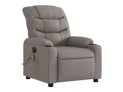 New Poltrona reclinável massagens elétrica | Poltrona Confortável tecido cinza-acastanhado SHL938243 Taupe