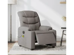 New Poltrona reclinável massagens elétrica | Poltrona Confortável tecido cinza-acastanhado SHL938243 Taupe