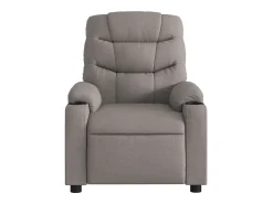 New Poltrona reclinável massagens elétrica | Poltrona Confortável tecido cinza-acastanhado SHL938243 Taupe