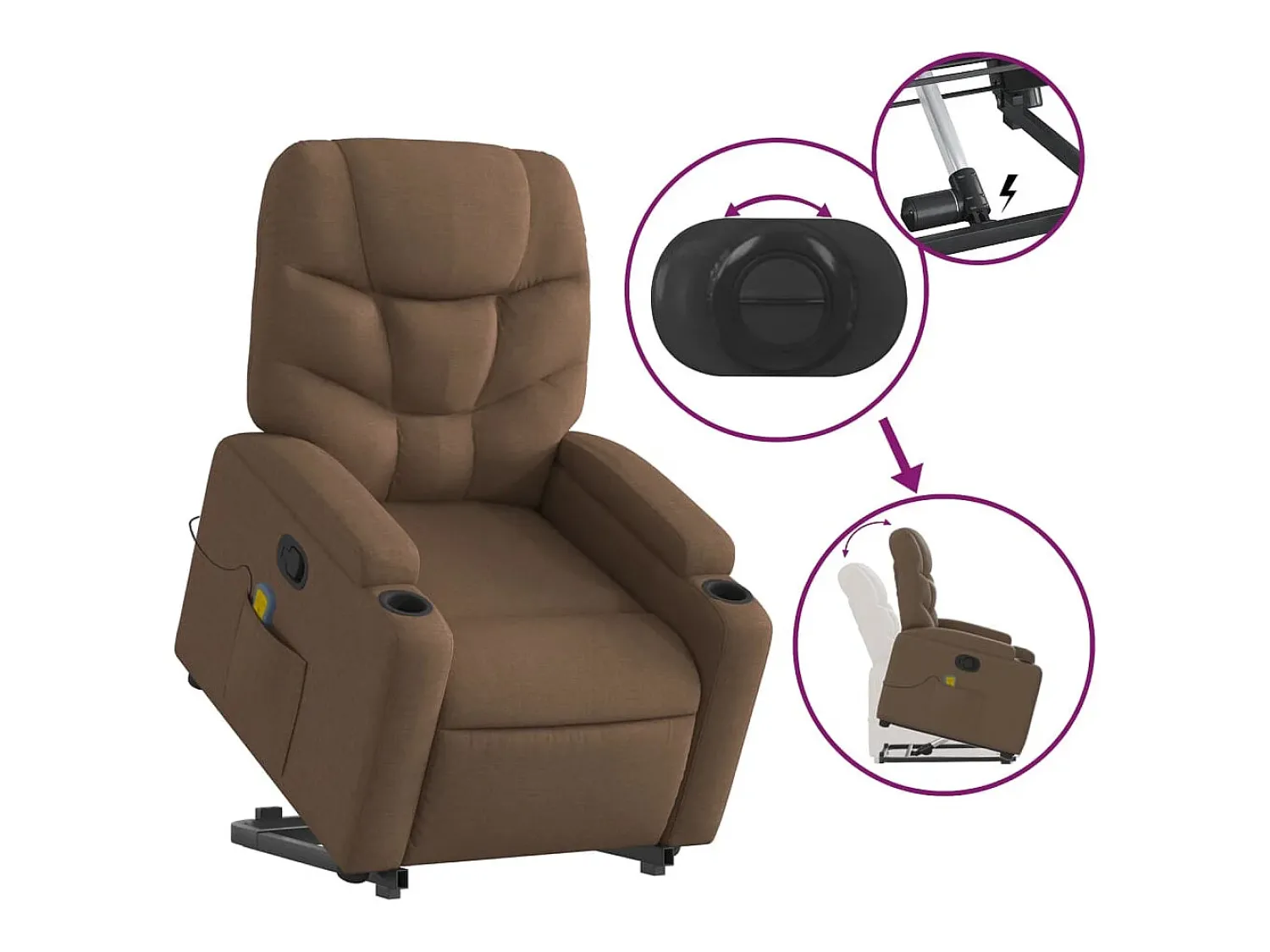 Poltrona reclinável massagens | Poltrona Confortável tecido SHL757629^ Poltrona
