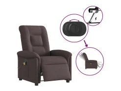 Poltrona reclinável massagens elétrica | Poltrona Confortável tecido -escuro SHL144606^ Poltrona