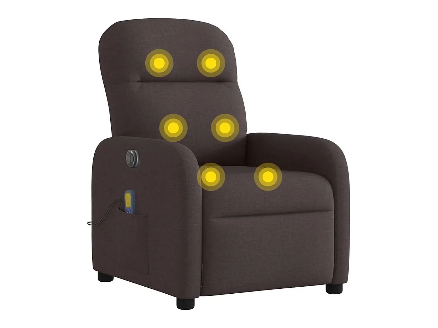 Poltrona* Poltrona reclinável massagens elétrica | Poltrona Confortável tecido -escuro SHL618660 Castanho