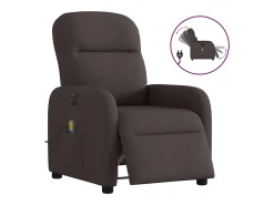 Poltrona* Poltrona reclinável massagens elétrica | Poltrona Confortável tecido -escuro SHL618660 Castanho
