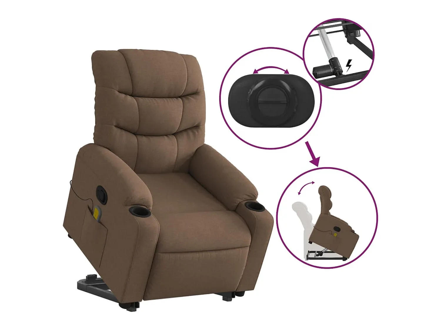 Poltrona reclinável massagens | Poltrona Confortável tecido SHL954919^ Poltrona