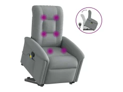 Poltrona* Poltrona reclinável massagens | Poltrona Confortável tecido -claro SHL345312 Cinzento