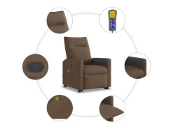 Online Poltrona reclinável massagens | Poltrona Confortável tecido SHL225877 Castanho