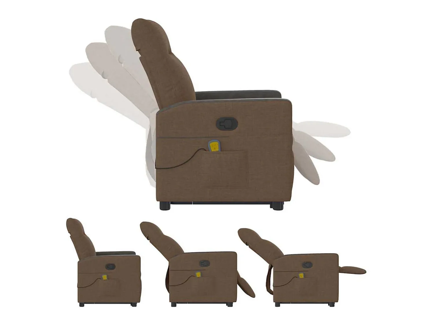 Online Poltrona reclinável massagens | Poltrona Confortável tecido SHL225877 Castanho