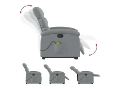 Poltrona* Poltrona reclinável massagens | Poltrona Confortável tecido -claro SHL16483 Cinzento
