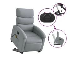 Poltrona* Poltrona reclinável massagens | Poltrona Confortável tecido -claro SHL16483 Cinzento