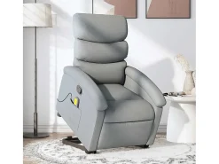 Poltrona* Poltrona reclinável massagens | Poltrona Confortável tecido -claro SHL16483 Cinzento