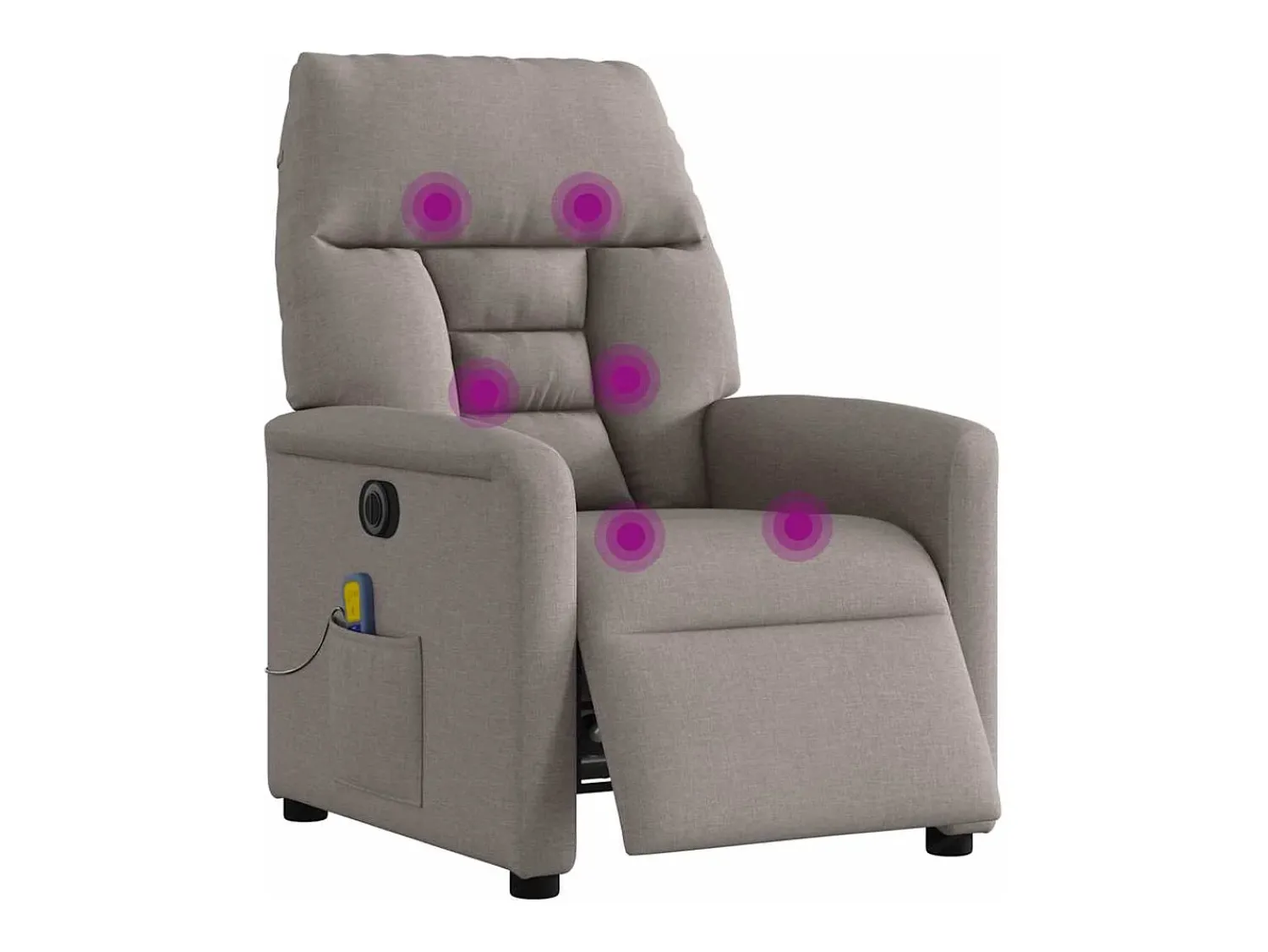 Outlet Poltrona reclinável massagens elétrica | Poltrona Confortável tecido cinza-acastanhado SHL12558 Taupe
