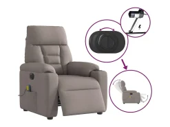 Outlet Poltrona reclinável massagens elétrica | Poltrona Confortável tecido cinza-acastanhado SHL12558 Taupe