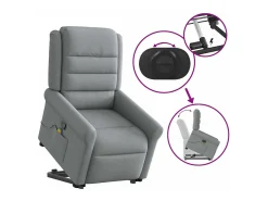 Poltrona reclinável massagens | Poltrona Confortável tecido -claro SHL600029^ Poltrona