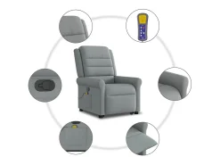 Poltrona reclinável massagens | Poltrona Confortável tecido -claro SHL600029^ Poltrona