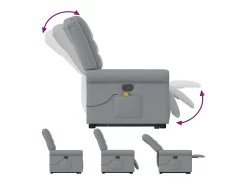 Poltrona reclinável massagens | Poltrona Confortável tecido -claro SHL600029^ Poltrona