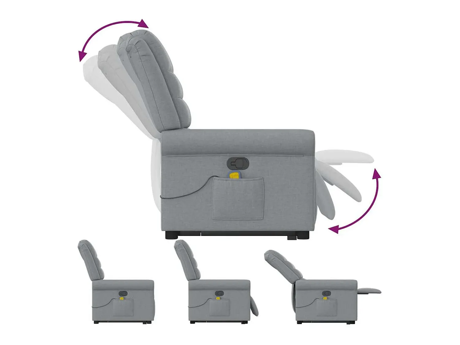 Poltrona reclinável massagens | Poltrona Confortável tecido -claro SHL600029^ Poltrona