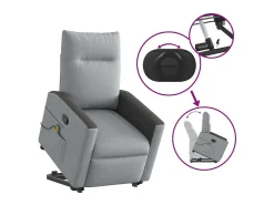 Poltrona* Poltrona reclinável massagens | Poltrona Confortável tecido -claro SHL24627 Cinzento