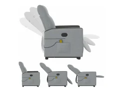 Poltrona* Poltrona reclinável massagens | Poltrona Confortável tecido -claro SHL24627 Cinzento