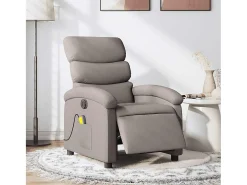 Poltrona reclinável massagens elétrica | Poltrona Confortável tecido cinza-acastanhado SHL7114^ Poltrona
