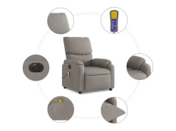 Poltrona* Poltrona reclinável massagens elétrica | Poltrona Confortável tecido cinza-acastanhado SHL989252 Taupe