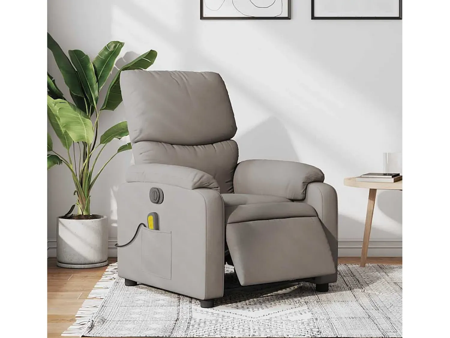 Poltrona* Poltrona reclinável massagens elétrica | Poltrona Confortável tecido cinza-acastanhado SHL989252 Taupe