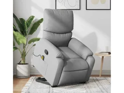 Hot Poltrona reclinável massagens | Poltrona Confortável tecido -claro SHL496201 Cinzento