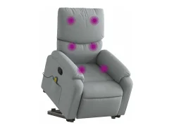 Hot Poltrona reclinável massagens | Poltrona Confortável tecido -claro SHL496201 Cinzento