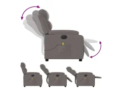 Poltrona* Poltrona reclinável massagens elétrica | Poltrona Confortável tecido cinza-acastanhado SHL543483 Taupe