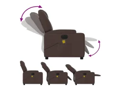 Poltrona reclinável massagens elétrica | Poltrona Confortável tecido -escuro SHL922579^ Poltrona