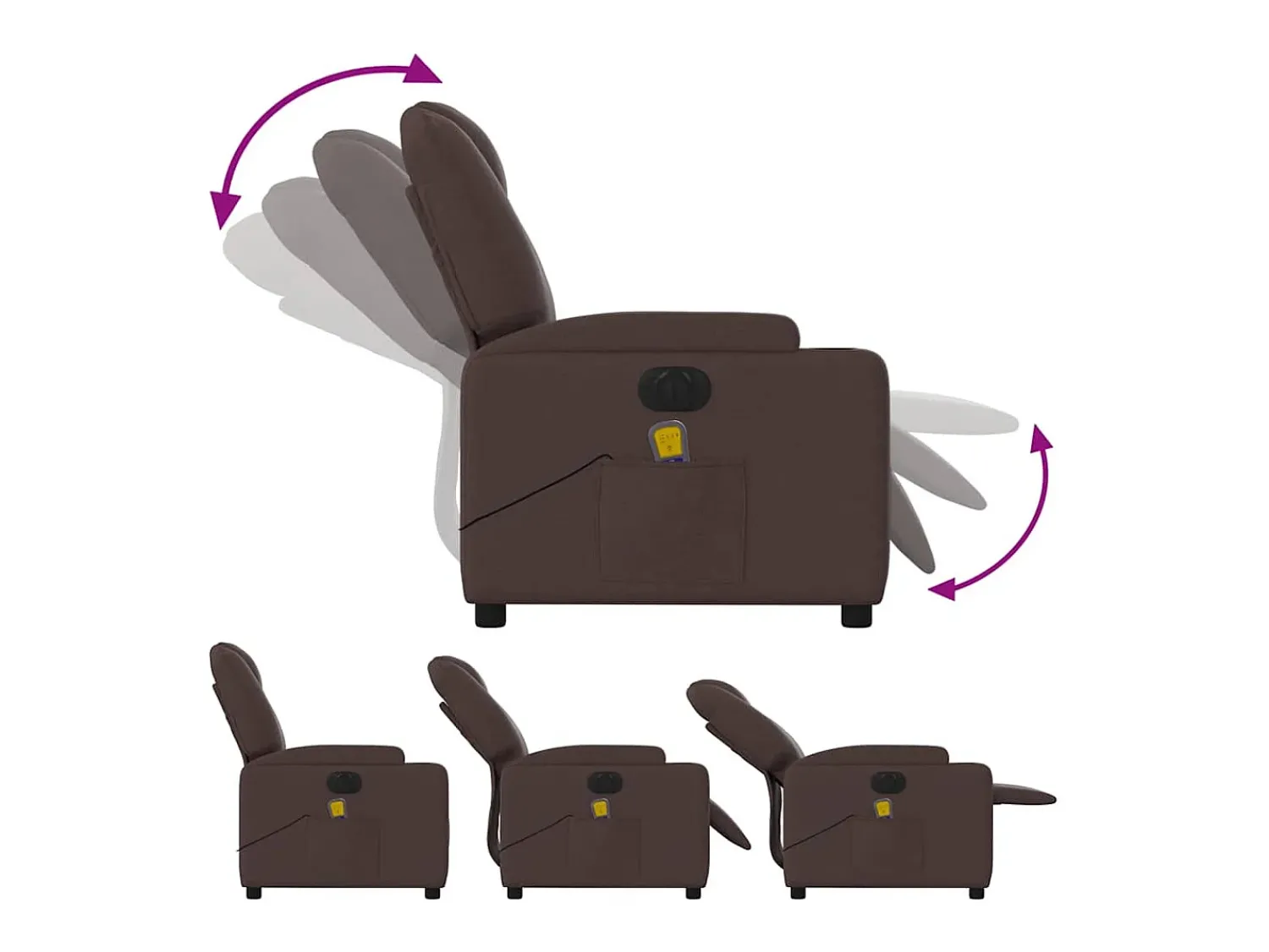 Poltrona reclinável massagens elétrica | Poltrona Confortável tecido -escuro SHL922579^ Poltrona