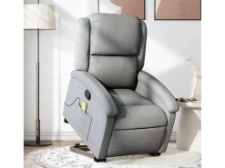 Poltrona reclinável massagens | Poltrona Confortável tecido -claro SHL720970^ Poltrona