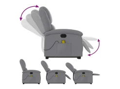 Poltrona reclinável massagens | Poltrona Confortável tecido -claro SHL720970^ Poltrona