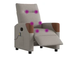 Poltrona* Poltrona reclinável massagens elétrica | Poltrona Confortável tecido cinza-acastanhado SHL781120 Taupe