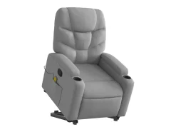 Poltrona| Poltrona reclinável massagens | Poltrona Confortável tecido -claro SHL958887 Cinzento