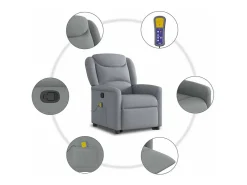 Poltrona reclinável massagens | Poltrona Confortável tecido -claro SHL899825^ Poltrona