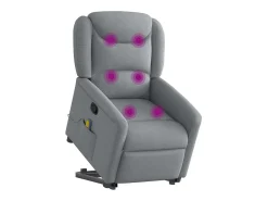 Poltrona reclinável massagens | Poltrona Confortável tecido -claro SHL899825^ Poltrona