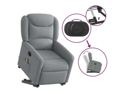 Poltrona reclinável massagens | Poltrona Confortável tecido -claro SHL899825^ Poltrona