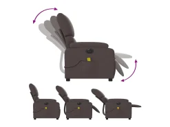 Poltrona* Poltrona reclinável massagens elétrica | Poltrona Confortável tecido -escuro SHL632329 Castanho
