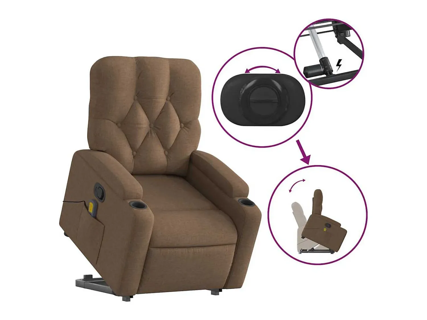 Poltrona reclinável massagens | Poltrona Confortável tecido SHL239922^ Poltrona