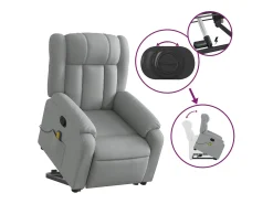 Poltrona* Poltrona reclinável massagens | Poltrona Confortável tecido -claro SHL695844 Cinzento