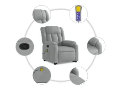 Poltrona* Poltrona reclinável massagens | Poltrona Confortável tecido -claro SHL695844 Cinzento