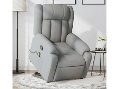 Poltrona* Poltrona reclinável massagens | Poltrona Confortável tecido -claro SHL695844 Cinzento