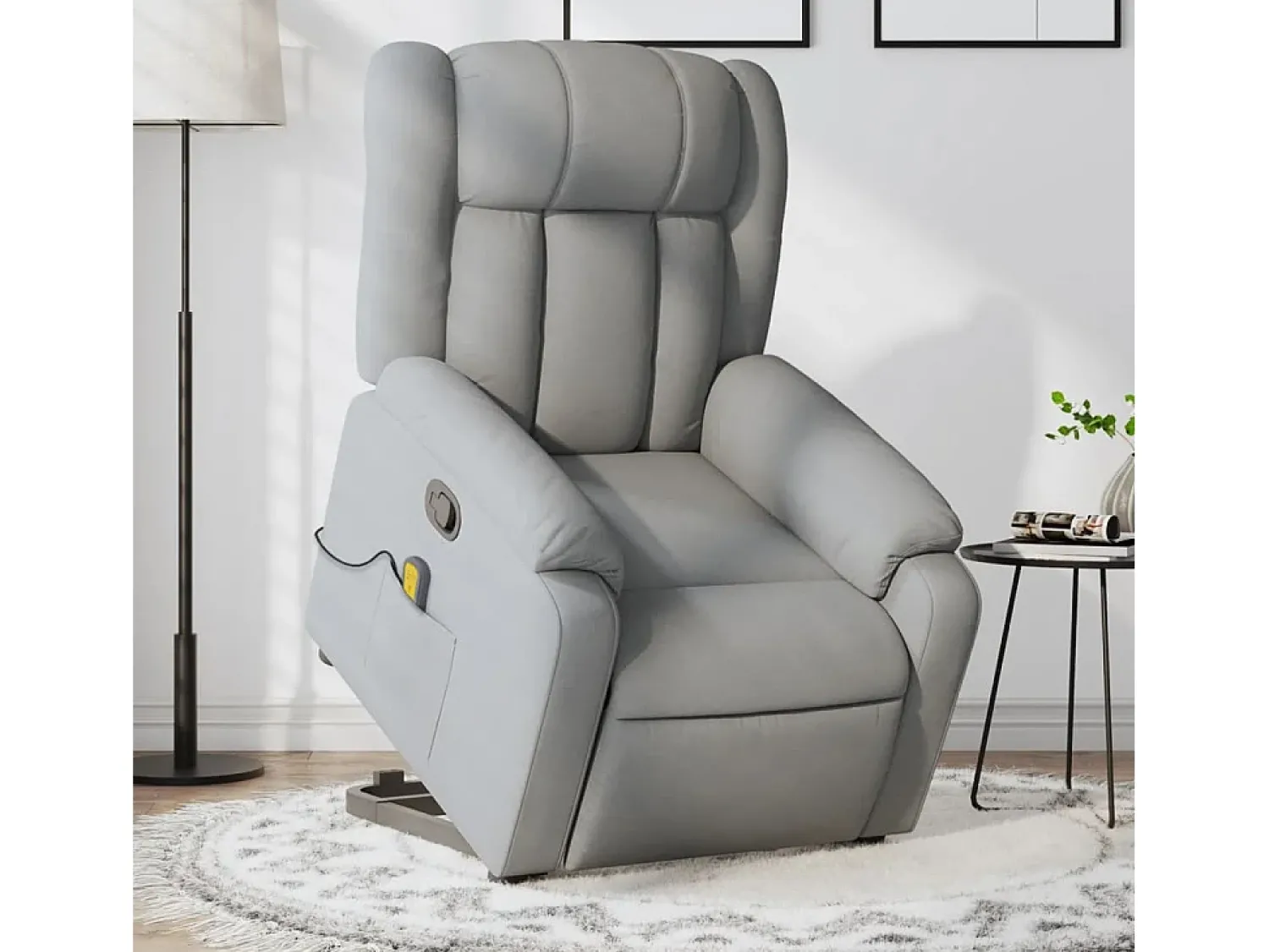 Poltrona* Poltrona reclinável massagens | Poltrona Confortável tecido -claro SHL695844 Cinzento