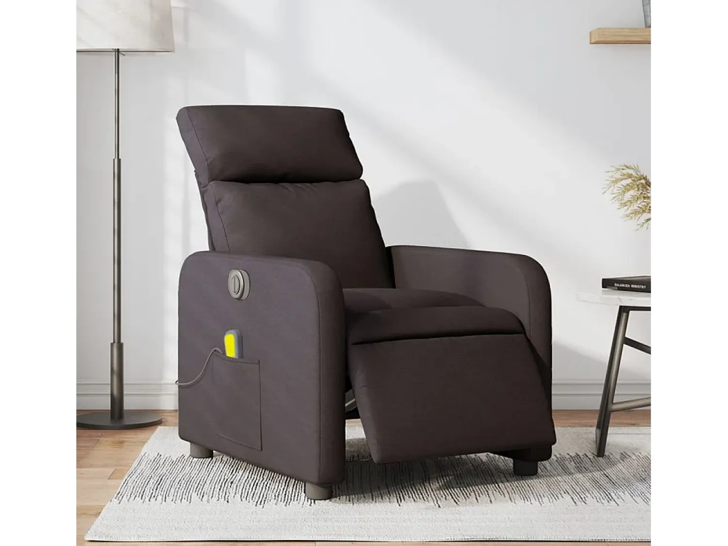 Poltrona| Poltrona reclinável massagens elétrica | Poltrona Confortável tecido -escuro SHL627599 Castanho