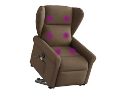 Best Poltrona reclinável massagens | Poltrona Confortável tecido SHL454995 Castanho
