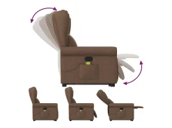 Best Poltrona reclinável massagens | Poltrona Confortável tecido SHL454995 Castanho